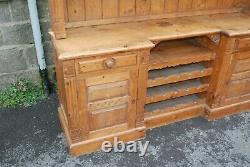 Large Rustic Pine 4 Door Dresser With Spice Drawers & Wine Rack
