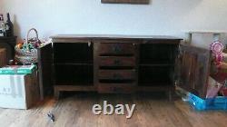 Large Rustic Sideboard made from recycled Indian Sleepers 2 doors, 4 drawers