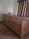 Large Rustic Solid Oak Sideboard With 4 Drawers And Panelled Doors