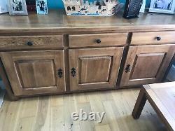 Large Rustic Solid Vintage Oak Haberdashery Chest Drawers Sideboard Cabinet