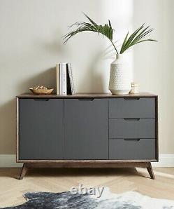 Large Scandinavian Sideboard 2 Door 3 Drawer Storage Cabinet Unit