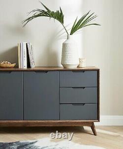 Large Scandinavian Sideboard 2 Door 3 Drawer Storage Cabinet Unit