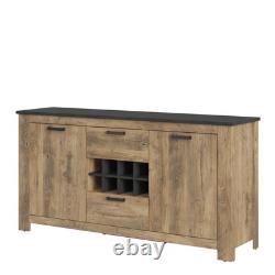 Large Sideboard 2 Doors, 2 Drawers, Wine Rack, Modern Storage Cabinet