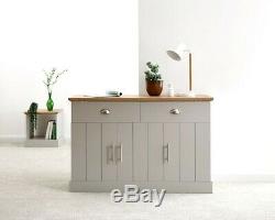 Large Sideboard 2 Drawer 3 Door Cabinent Organiser Storage Furniture Grey New