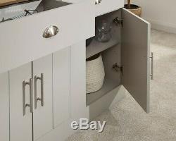 Large Sideboard 2 Drawer 3 Door Cabinent Organiser Storage Furniture Grey New