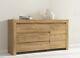 Large Sideboard Cabinet 3 Drawer Unit Soft Close Waterford Oak Effect Holten