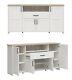 Large Sideboard Cabinet Shabby Chic Storage Cupboard White Pine Effect Loksa