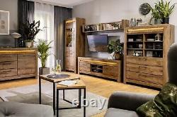 Large Sideboard Cabinet Unit 180cm 2 Door 3 Drawer + LEDs Brown Oak Effect Torin
