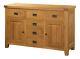 Large Sideboard Cupboard Cabinet 2 Doors & 6 Drawers Storage Acorn Solid Oak
