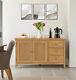 Large Sideboard, Oak Effect Wooden Storage Cabinet with Cupboard and 3 Drawers