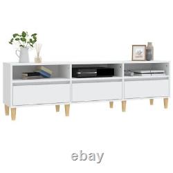 Large Sideboard With Drawers And Display Shelves Open Storage Wooden TV Cabinet