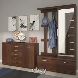 Large Sideboard with 2 Doors & 5 Drawers Dark Mahogany Finish
