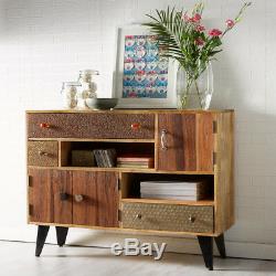Large Sideboard with Drawers, Shelves and Doors Ultra Range, Recycled Wood S07