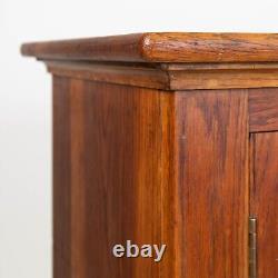 Large Solid English Oak 4 Door School Cabinet C. 1920