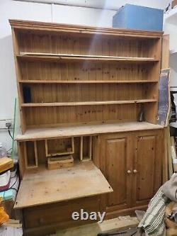 Large Solid Natural Pine Dresser Sideboard Drawers Cupboard Shelves Kitchen Unit