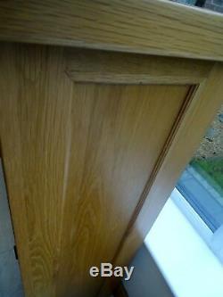 Large Solid Oak Dresser Sideboard Top / Hutch, With Glazed Doors & Spice Drawers