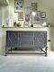 Large Solid Oak Painted Sideboard Kitchen Dresser Modern Decor In Charcoal Grey