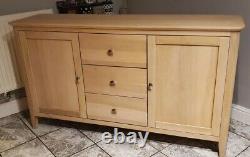 Large Solid Oak Sideboard Cabinet 2 Door 3 Drawer Chest Cupboard Livingroom