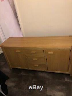 Large Solid Oak Sideboard Storage Cabinet 2 Door 3 Drawer