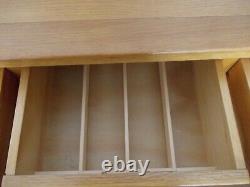 Large Solid Oak Sideboard With 3 Drawers And 3 Doors With Shelves