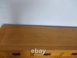 Large Solid Oak Sideboard With 3 Drawers And 3 Doors With Shelves