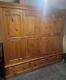 Large Solid Pine 4 Door Double Wardrobe With Drawers, used but great condition