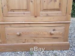 Large Solid Pine 4 Door Wardrobe With 2 Drawers FREE DELIVERY