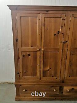 Large Solid Pine 4 Door Wardrobe With Drawers Collection Only Open to Offers