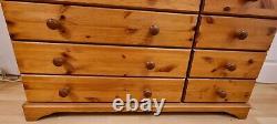 Large Solid Pine Chest of 5+5 Drawers, Sideboard 100% Real Wood Collect B90
