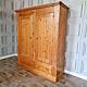 Large Solid Pine Wooden Double Wardrobe & Drawers Country Vintage Farmhouse