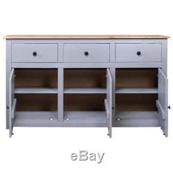 Large Solid Wood Sideboard Cabinet Storage Cupboard Furniture 3 Drawers Doors UK