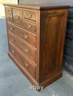 Large Square Fronted Late Victorian Oak Chest Of Drawers