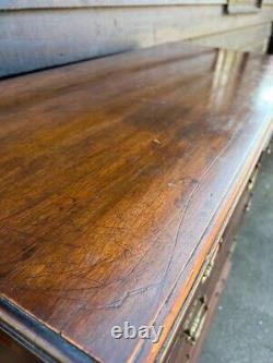 Large Square Fronted Late Victorian Oak Chest Of Drawers