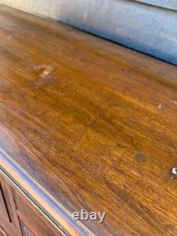 Large Square Fronted Late Victorian Oak Chest Of Drawers