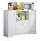 Large Storage Cabinet Kitchen Larder Storage Pantry With 4x Doors & 1x Drawer