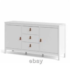 Large Storage Sideboard Vintage Retro Cabinet Cupboard Chest Drawers Unit White