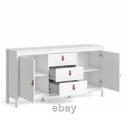 Large Storage Sideboard Vintage Retro Cabinet Cupboard Chest Drawers Unit White