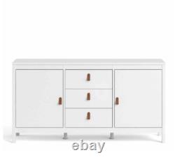 Large Storage Sideboard Vintage Retro Cabinet Cupboard Chest Drawers Unit White