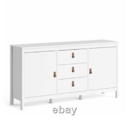 Large Storage Sideboard Vintage Retro Cabinet Cupboard Chest Drawers Unit White