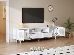 Large TV Stand for 80 inch TV with 2 Doors 2 Drawers TV base Cabinet TV Lowboard