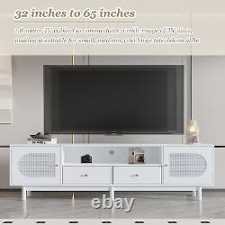 Large TV Stand for 80 inch TV with 2 Doors 2 Drawers TV base Cabinet TV Lowboard