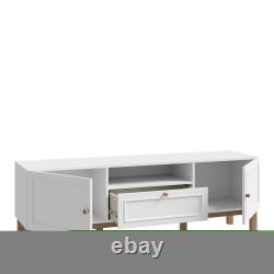 Large TV Unit 2 Doors, 1 Drawer, Optional LED Lighting, Modern Media Stand