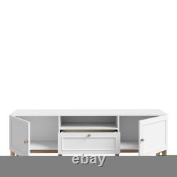 Large TV Unit 2 Doors, 1 Drawer, Optional LED Lighting, Modern Media Stand