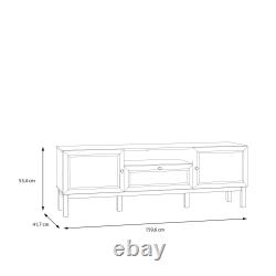 Large TV Unit 2 Doors, 1 Drawer, Optional LED Lighting, Modern Media Stand