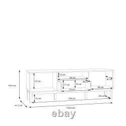 Large TV Unit 2 Doors, 1 Drawer, Optional LED Lighting, Modern Media Stand