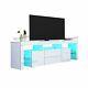 Large TV Unit Cabinet 200CM WIDTH with Doors & Drawers, High Gloss TV Stand LED