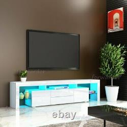 Large TV Unit Cabinet 200CM WIDTH with Doors & Drawers, High Gloss TV Stand LED