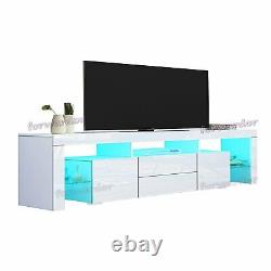 Large TV Unit Cabinet 200CM WIDTH with Doors & Drawers, High Gloss TV Stand LED