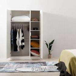 Large Triple Gloss 3 Door 3 Drawer Wardrobes Modern Furniture Bedroom Clothes UK