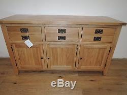 Large Vancouver Premium Solid Oak 3 Drawer 3 Door Sideboard Vxd005ex